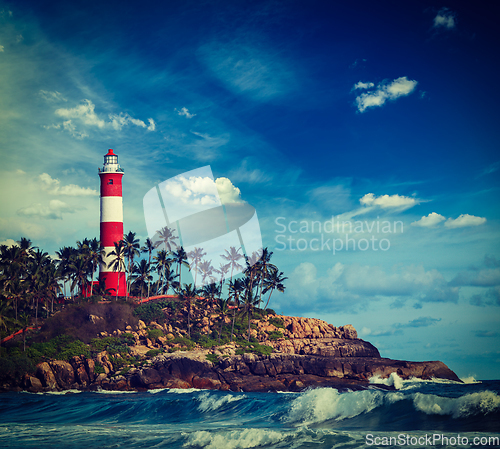 Image of Kovalam (Vizhinjam) lighthouse. Kerala, India