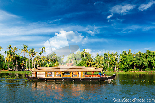 Image of Houseboat on Kerala backwaters, India