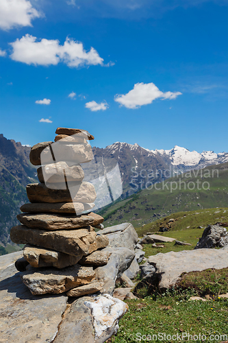 Image of Stone cairn in Himalayas