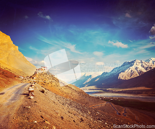 Image of Ki monastery. Spiti Valley, India