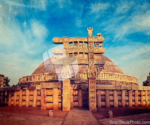 Image of Great Stupa. Sanchi, Madhya Pradesh, India