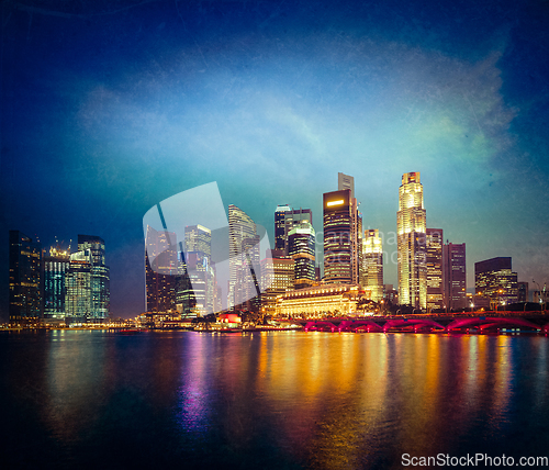 Image of Singapore skyline in evening