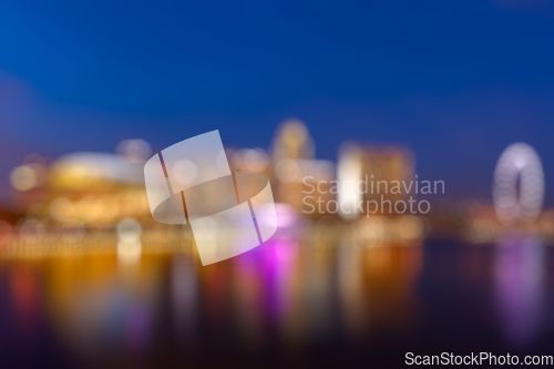 Image of Modern city defocused blurred background