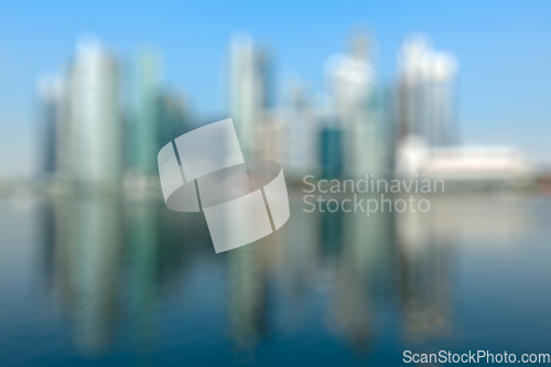 Image of Modern city defocused blurred background