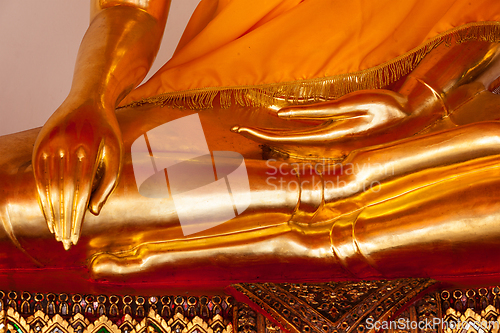 Image of Sitting Buddha statue details, Thailand