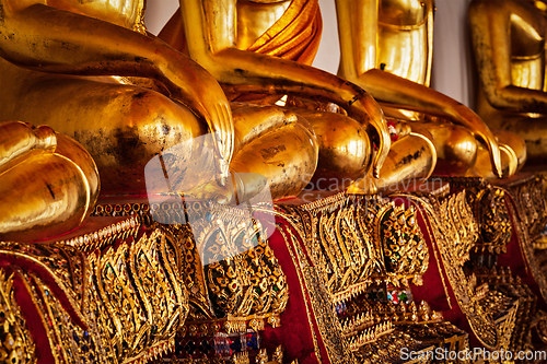 Image of Sitting Buddha statues details, Thailand