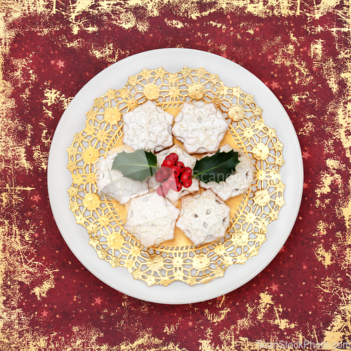 Image of Christmas Homemade Mince Pies with Winter Holly 