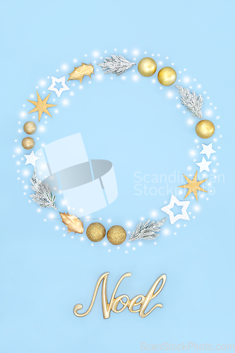 Image of Noel Sign with Magical Fantasy Christmas Wreath 
