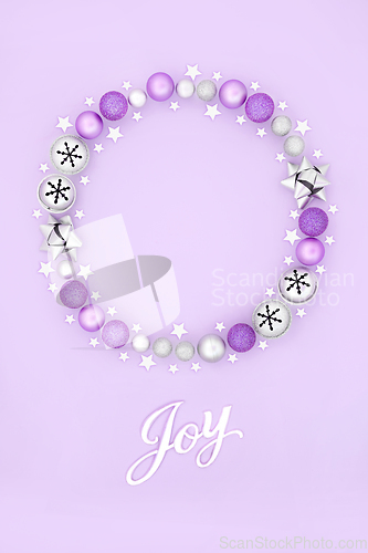 Image of Christmas Joy Wreath with Festive Ornaments and Stars
