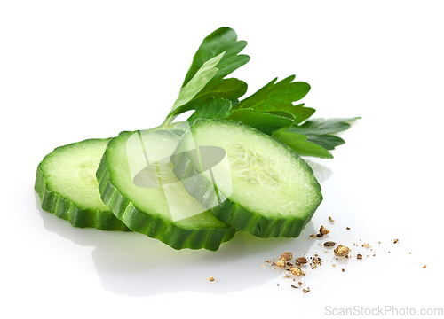 Image of fresh raw sliced cucumber