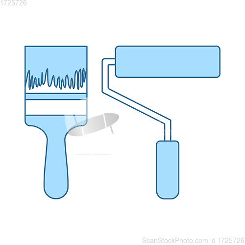 Image of Icon Of Construction Paint Brushes