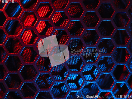 Image of illuminated loudspeaker grid