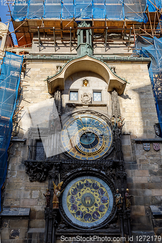 Image of repairing Prague astronomical clock 2017