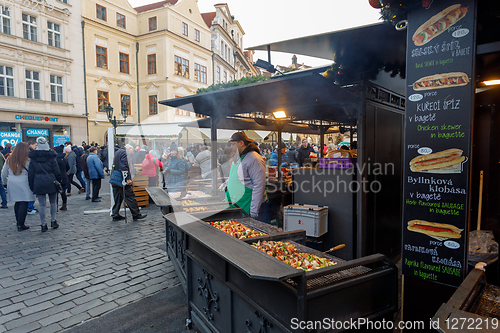 Image of Christmas advent market at Old Town Square, Prague