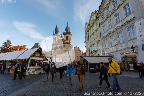 Image of Christmas advent market at Old Town Square, Prague