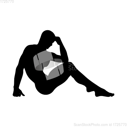 Image of Sitting Pose Man Silhouette