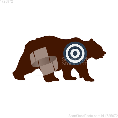 Image of Icon Of Bear Silhouette With Target