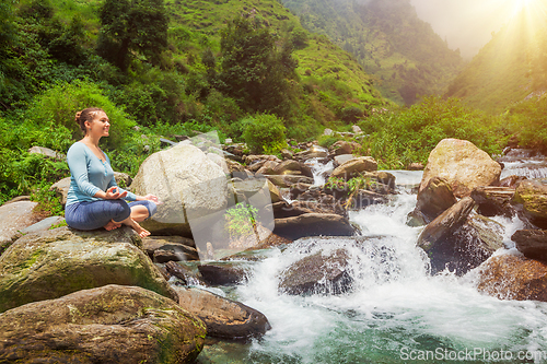 Image of Woman in Padmasana outdoors