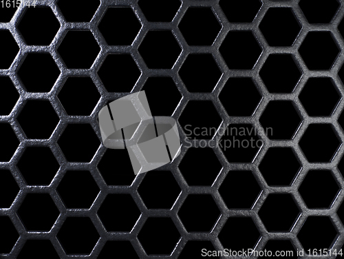 Image of black grid in black back