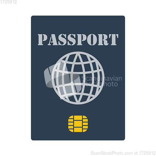 Image of Passport With Chip Icon