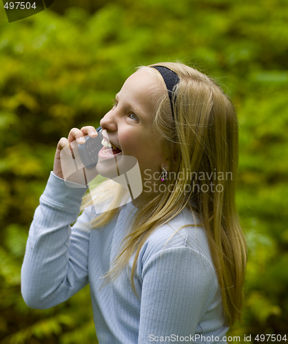 Image of Happy Girl on Phone