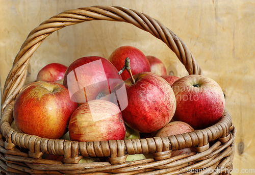 Image of Bright ripe apples in a basket
