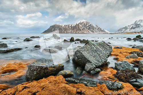 Image of Rocky coast of fjord in Norway