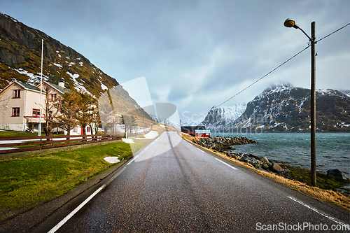 Image of Road in Norway along the fjord