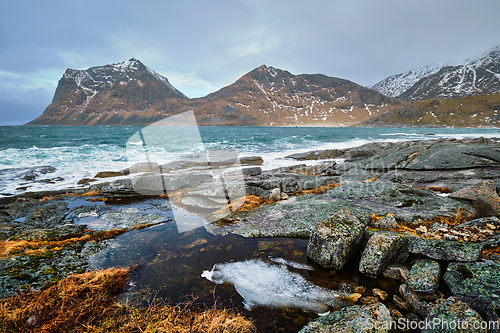 Image of Rocky coast of fjord in Norway