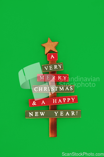 Image of Wooden Christmas Tree Eco Friendly Rustic Decoration