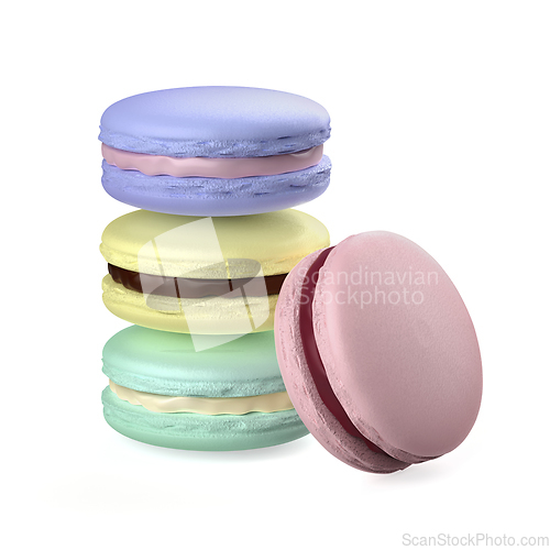 Image of Macarons with different colors and flavors