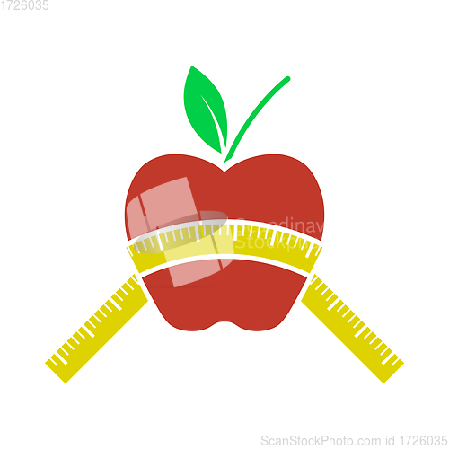 Image of Icon Of Apple With Measure Tape