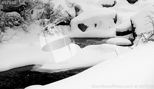 Image of Snow Drifts on a Mountain River