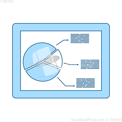 Image of Tablet With Analytics Diagram Icon