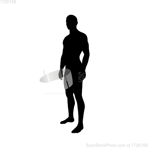 Image of Sitting Pose Man Silhouette