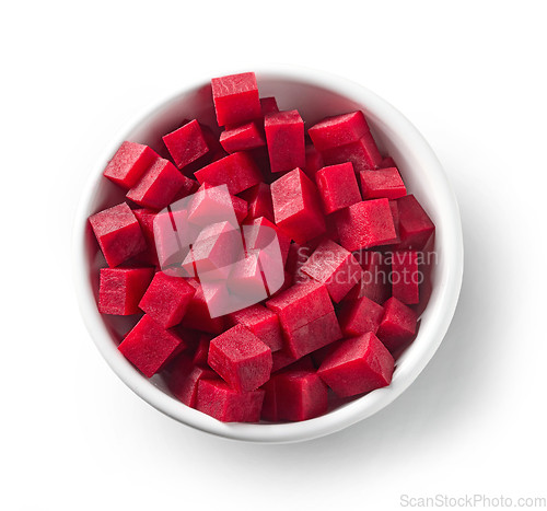 Image of bowl of beetroot cubes