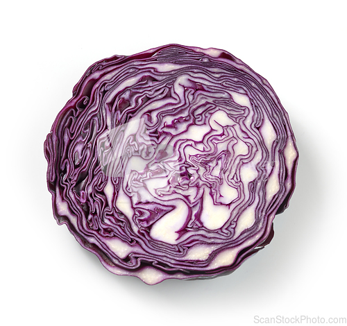 Image of fresh raw red cabbage slice