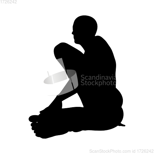 Image of Sitting Pose Man Silhouette