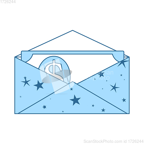 Image of Birthday Gift Envelop Icon With Money