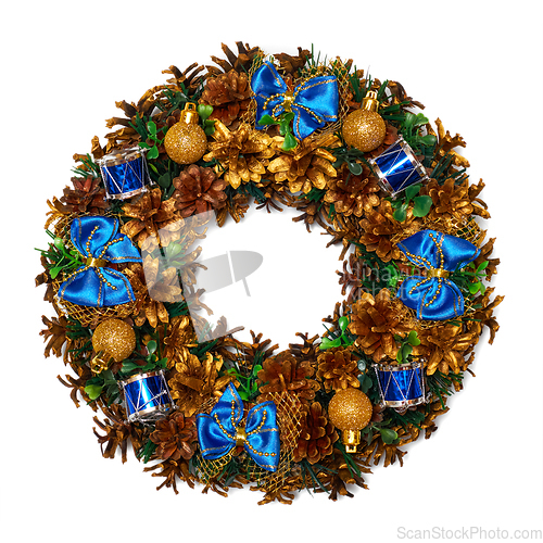 Image of Christmas wreath top view