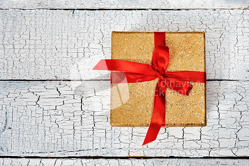 Image of Gift box with red ribbon