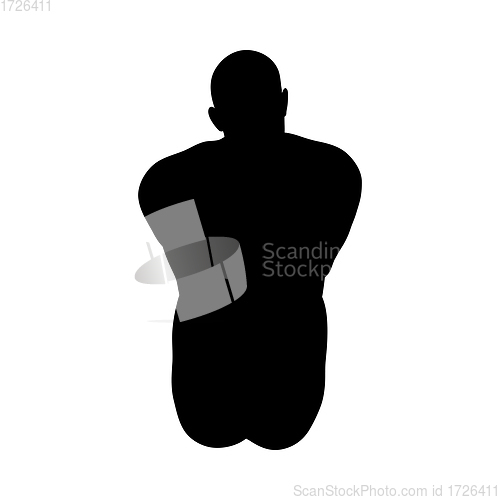 Image of Sitting Pose Man Silhouette