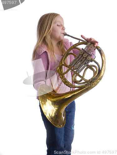 Image of Girl Playing Horn