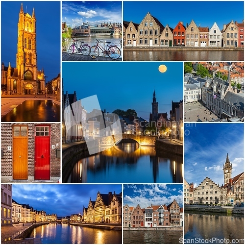 Image of Mosaic collage storyboard of Belgium images