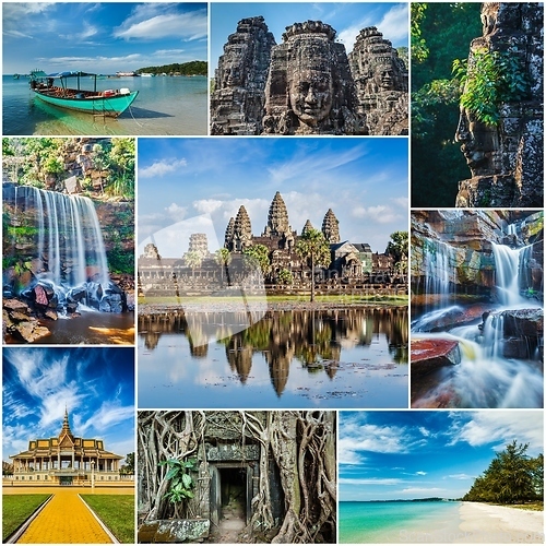 Image of Collage of Cambodia travel images