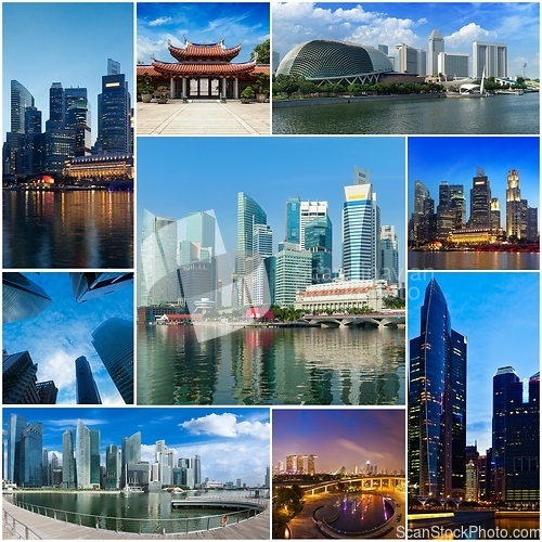 Image of Mosaic collage storyboard of Singapore images