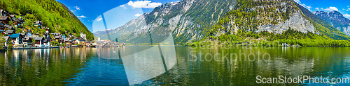 Image of Panorama of Hallstatt village and Hallstatter See, Austria