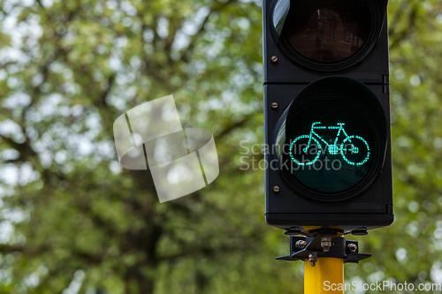 Image of Bicycle traffic light in Europe