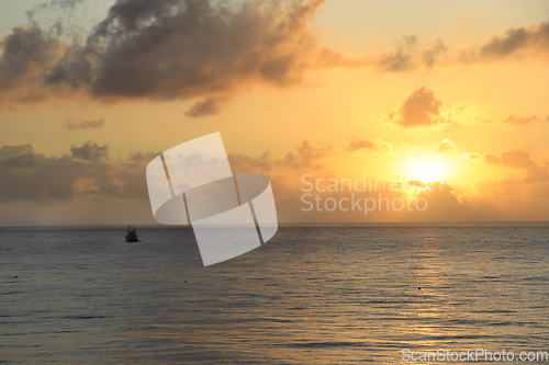 Image of Beautiful sunrise at sea
