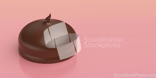 Image of Chocolate marshmallow on pink background
